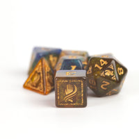 Sirius Dice - D&D Adventure Dice - Monk - Blue / Gold