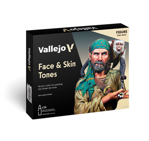 Vallejo Model Colour: Face & Skin Tones (16 Colours) Acrylic Paint Set