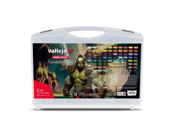 Vallejo Game Colour Foundation Case - 80 Colour Acrylic Paint Set 18ml