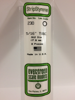 Evergreen White Polystyrene Tube 0.312 x 14" / 7.9mm x 36cm (3)