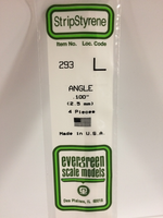 Evergreen White Polystyrene Angle 0.100 x 14" / 2.5mm x 36cm (4)