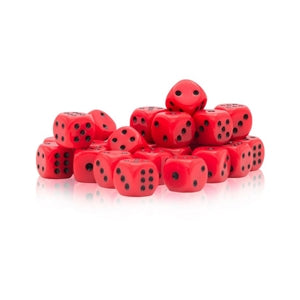 Warlord Games  - 30 Red with Black Spots D6 (10mm)