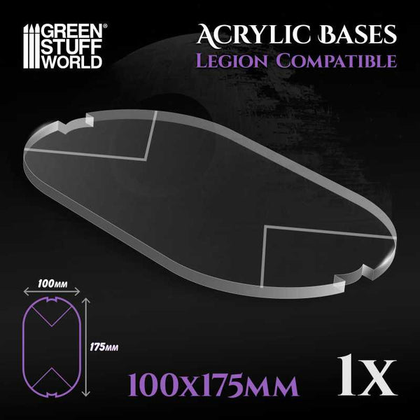 GREEN STUFF WORLD Acrylic Bases - Oval Pill 100x175 mm (Legion)