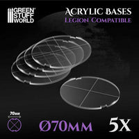 GREEN STUFF WORLD Acrylic Bases - Round 70 mm (Legion)