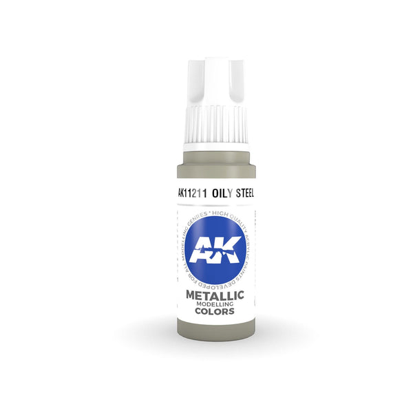 AK Interactive 3Gen Acrylics - Oily Steel 17ml - Gap Games