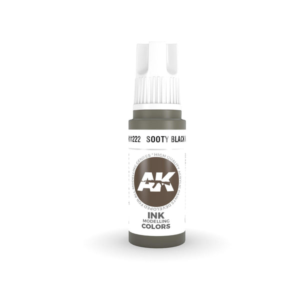 AK Interactive 3Gen Acrylics - Sooty Black INK 17ml - Gap Games