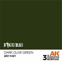 AK Interactive 3Gen Figures Acrylics - Dark Olive Green 17ml - Gap Games