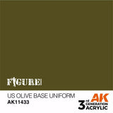 AK Interactive 3Gen Figures Acrylics - US Olive Base Uniform 17ml - Gap Games