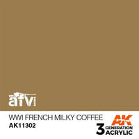 AK Interactive 3rd Gen Acrylic AFV WWI French Milky Coffee - Gap Games