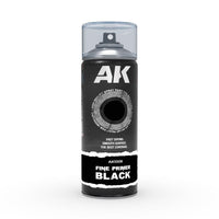 Ak Interactive - Aerosol Spray Primer - Fine Primer Black - Spray 400ml (Includes 2 Nozzles) - Gap Games