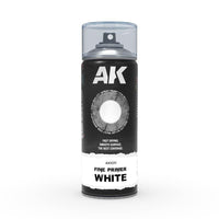 Ak Interactive - Aerosol Spray Primer - Fine Primer White - Spray 400ml (Includes 2 Nozzles) - Gap Games