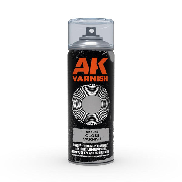 Ak Interactive - Aerosol Spray Primer - Gloss Varnish - Spray 400ml (Includes 2 Nozzles) - Gap Games