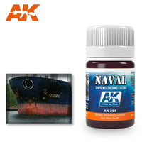 AK Interactive - Weathering Products - Brown Streaking Grime For Red Hulls 35ml - Gap Games