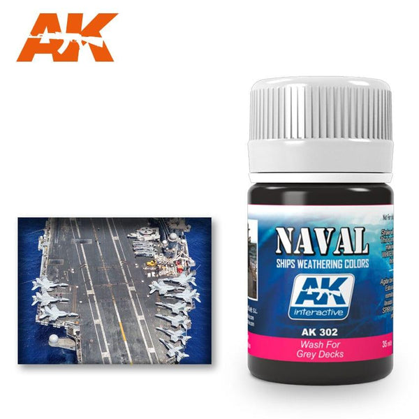 AK Interactive - Weathering Products - Wash for Grey Decks 35ml - Gap Games