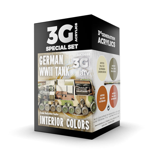 Ak Interactive - 3 Gen Acrylics - WW2 German Tank Interior Colors