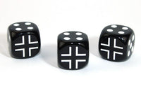 Chessex D6 Dice Axis and Allies German d6 Blank 1 Face Opaque Black/white x 1 - Gap Games