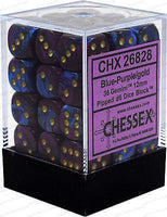 CHX 26828 Gemini 12mm D6 Dice Block Blue-Purple/Gold - Gap Games