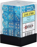 CHX 27966 12mm D6 Dice Block Sky/Silver (Luminary Effect) - Gap Games