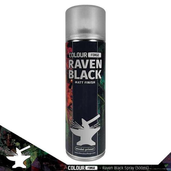 Colour Forge - Aerosol Spray Primer - Raven Black 500ml - Gap Games