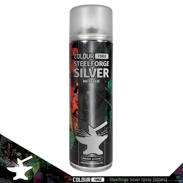 Colour Forge - Aerosol Spray Primer - Steelforge Silver 500ml - Gap Games