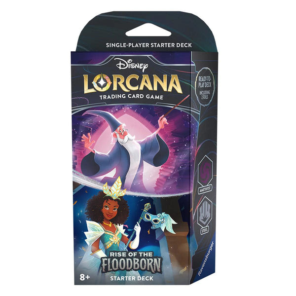 Disney Lorcana Trading Card Game: Rise of the Floodborn Starter Deck - Amethyst & Steel - Gap Games