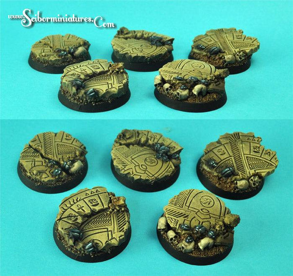 Egyptian Ruins 32 mm round bases set1 (5) - Gap Games