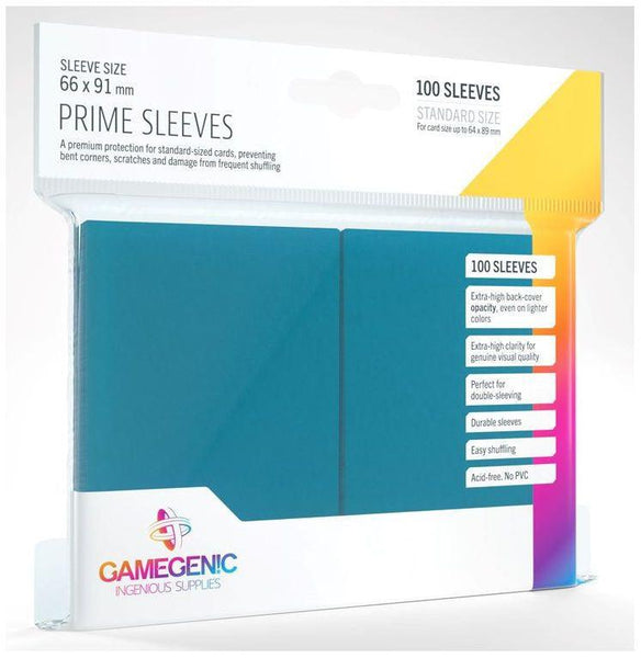 Gamegenic Prime Card Sleeves Blue (66mm x 91mm) (100 Sleeves Per Pack) - Gap Games