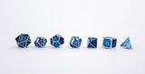 LPG Dice Set - Metal RPG Serif Blue/Silver - Gap Games