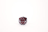 LPG Dice Set - Metal RPG Serif Red/Silver - Gap Games