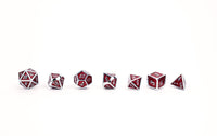 LPG Dice Set - Metal RPG Serif Red/Silver - Gap Games