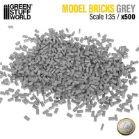 GREEN STUFF WORLD Model Bricks - Grey x 500 1/35