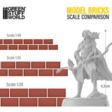 GREEN STUFF WORLD Model Bricks - Grey x 500 1/35