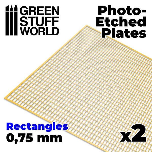 GREEN STUFF WORLD Photo-Etched Plates - Medium Rectangles