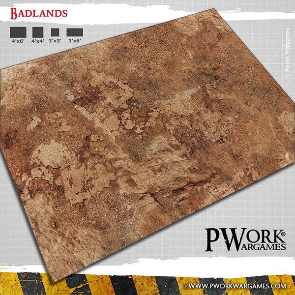 PWORK Wargames - Badlands - Wargames Terrain Mat - Gap Games