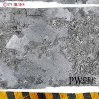 PWORK Wargames - City Ruins - Wargames Terrain Mat - Gap Games