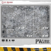 PWORK Wargames - City Ruins - Wargames Terrain Mat - Gap Games