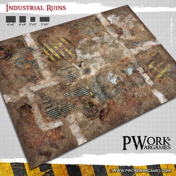 PWORK Wargames - Industrial Ruins - Wargames Terrain Mat - Gap Games