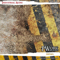 PWORK Wargames - Industrial Ruins - Wargames Terrain Mat - Gap Games