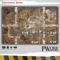 PWORK Wargames - Industrial Ruins - Wargames Terrain Mat - Gap Games