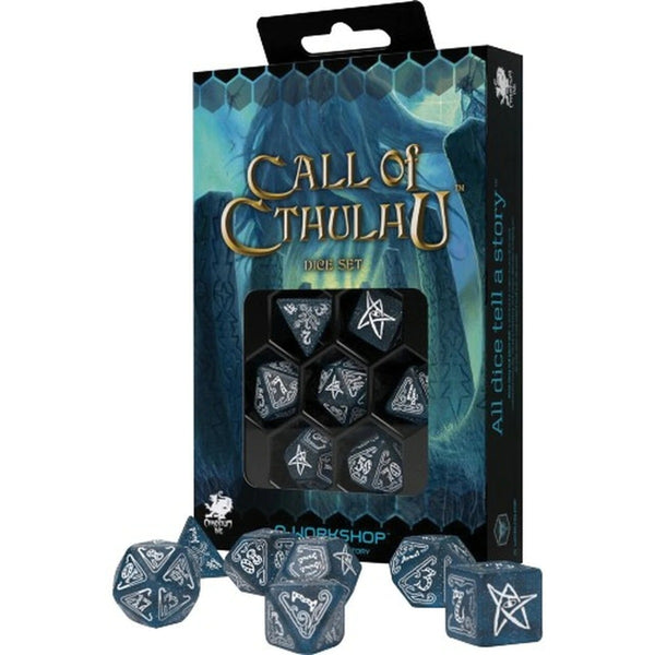 Q Workshop - Call Of Cthulhu Abyssal And White Dice Set 7 - Gap Games