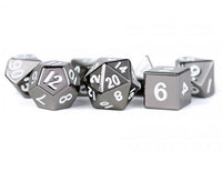 SALE MDG 16mm Metal Polyhedral Dice Set: Sterling Gray - Gap Games