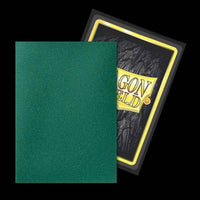 Sleeves - Dragon Shield - Box 100 - Standard Size Dual Matte Metallic Green (Power) - Gap Games