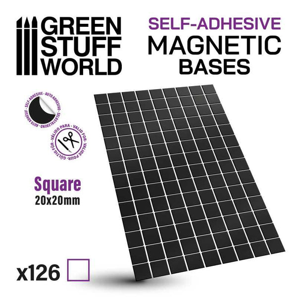 GREEN STUFF WORLD Square Magnetic Sheet SelfAdhesive - 20x20