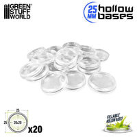 GREEN STUFF WORLD Transparent Hollow Plastic Bases - ROUND 25mm