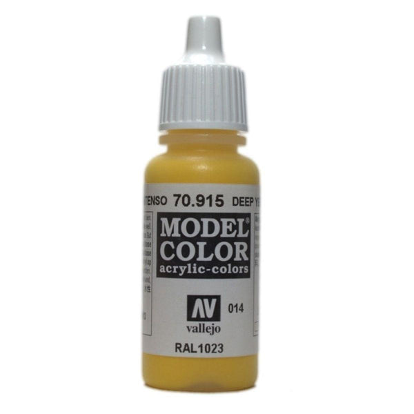 Vallejo 70915 Model Colour Deep Yellow 17 ml Acrylic Paint - Gap Games