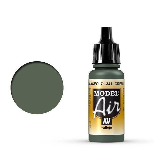 Vallejo 71341 Model Air Green Grey 17ml Acrylic Airbrush Paint - Gap Games