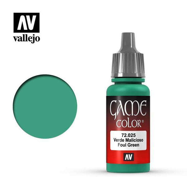 Vallejo 72025 Game Color - Foul Green 17 ml Acrylic Paint - Gap Games