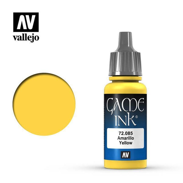 Vallejo 72085 Game Color Ink Yellow 17 ml Acrylic Paint - Gap Games