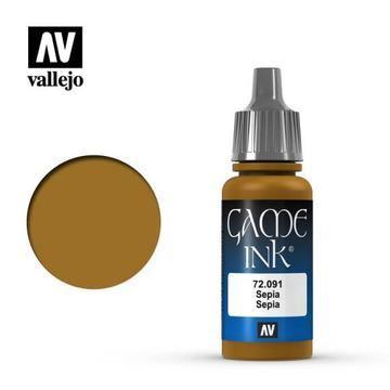 Vallejo 72091 Game Color Ink Sepia 17 ml Acrylic Paint - Gap Games