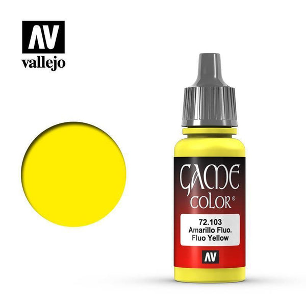 Vallejo 72103 Game Color - Fluo Yellow 17 ml Acrylic Paint - Gap Games